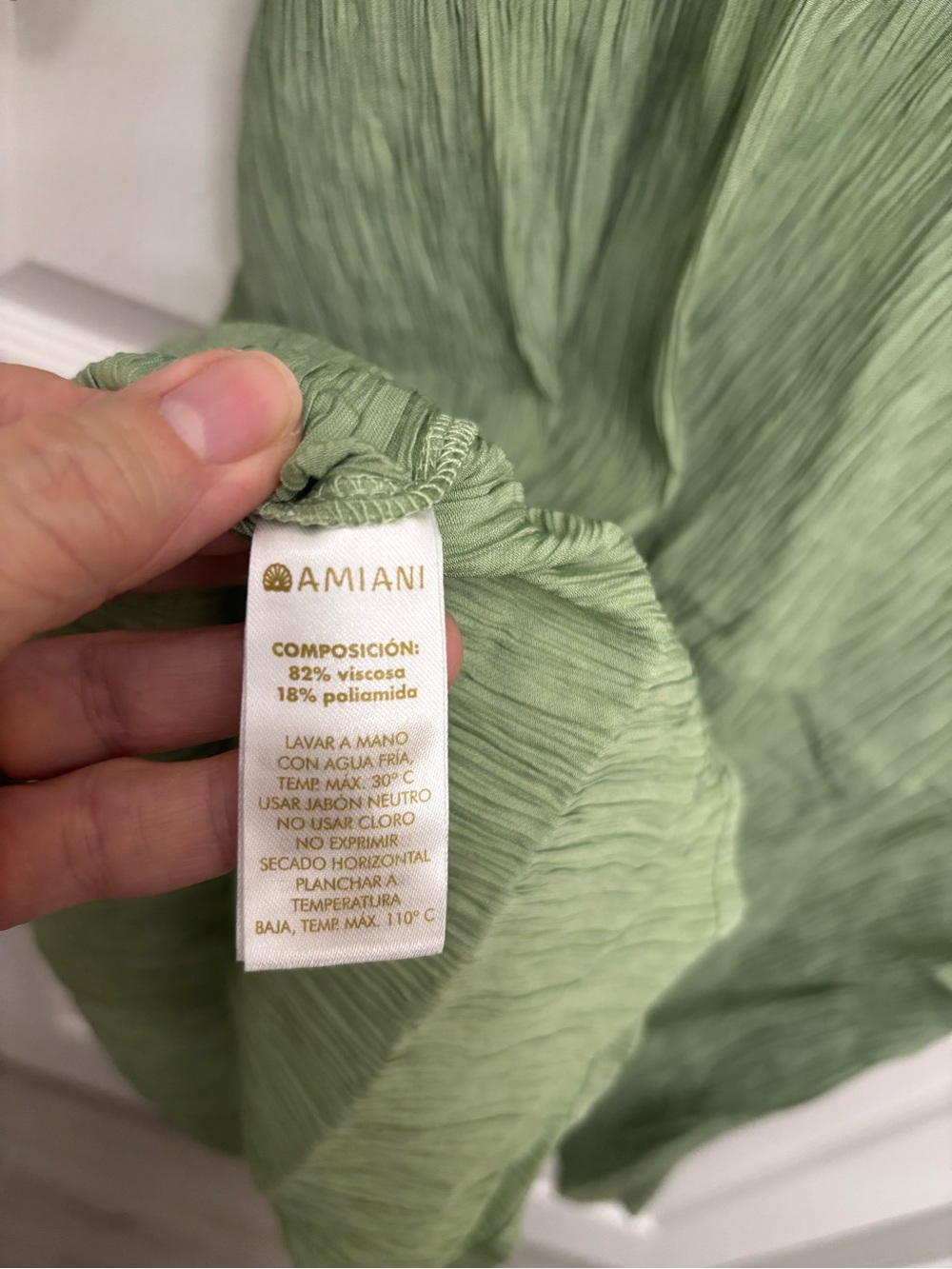 Amiani Sage Green ResortWear V-Neck/V-Back Women’s Mini Dress/Swimsuit Coverup - Picture 7 of 10